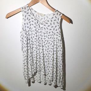 Floral cold shoulder blouse